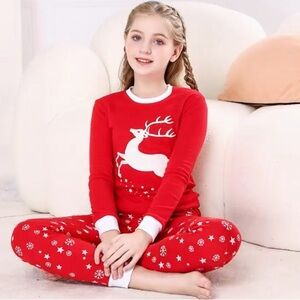 DOLPHIN & FISH Girls Reindeer Pajamas